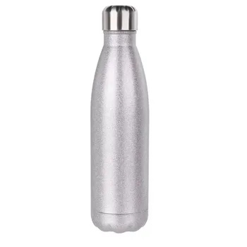 Botella Lechera Glitter 500 ml – Brillo y Elegancia para Personalizar (Color Plata)