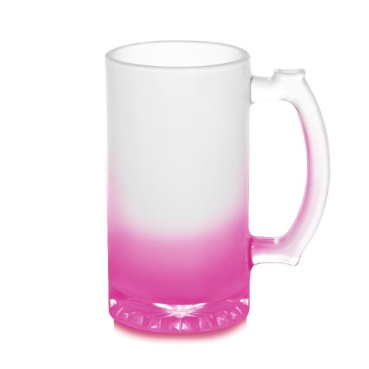 Chopp de Vidrio Pavonado 16 oz – Interior Rosado