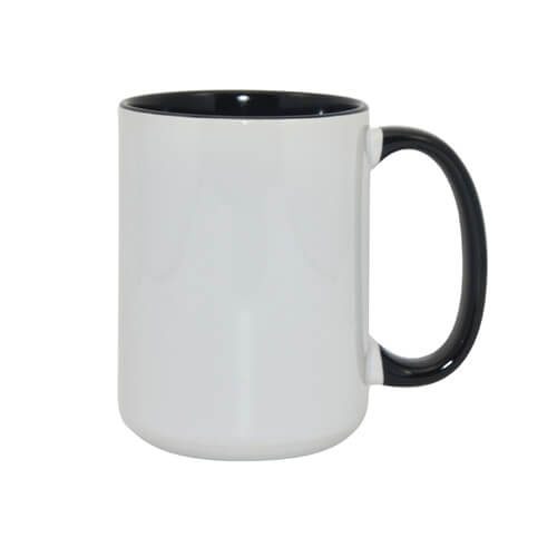 Taza interior y asa de color negro 15 Oz – Para Sublimación