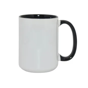 Taza interior y asa de color negro 15 Oz – Para Sublimación