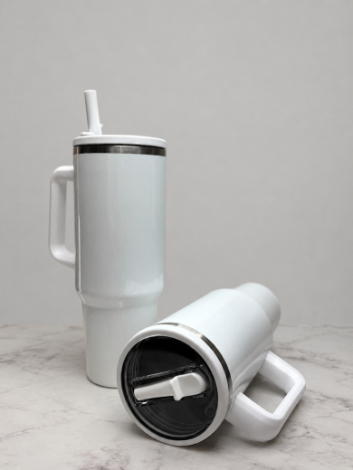 Tumbler de Acero Inoxidable 40oz Blanco – Estilo Stanley