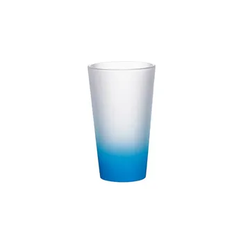Doceperu Vaso de vidrio cónico pavonado con interior celeste · 17oz