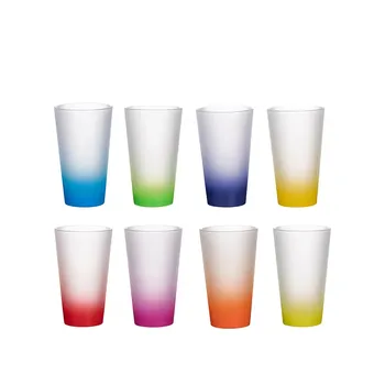 Doceperu Vaso de vidrio cónico pavonado con interior rojo · 17oz