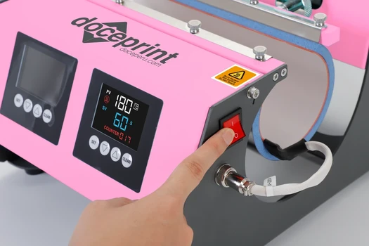 DocePrint Prensa de calor doble estación Pink · 20 Oz – 30 Oz.