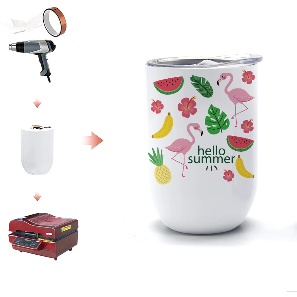 Htpmart Vaso Vinero de acero inoxidable blanco 300 ml para sublimación