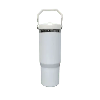Auplex Tumbler de acero inoxidable 30oz blanco y rosa