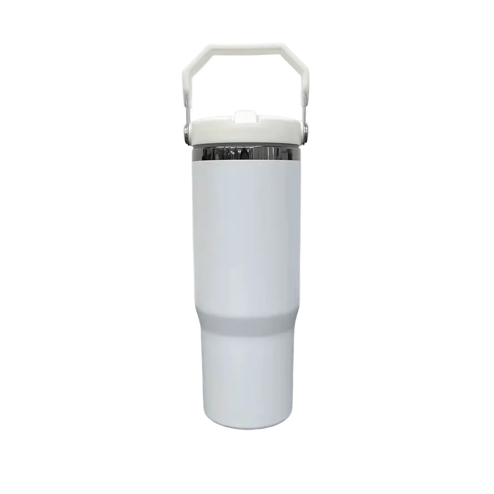 Auplex Tumbler de acero inoxidable 30oz blanco y rosa
