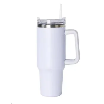 Auplex Tumbler de acero inoxidable 40oz blanco