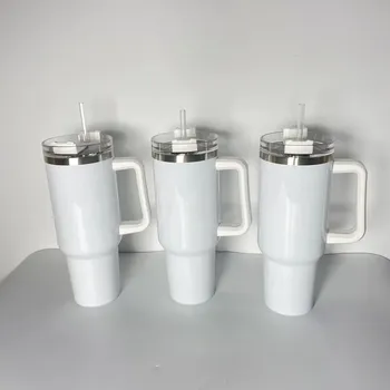 Auplex Tumbler de acero inoxidable 40oz blanco