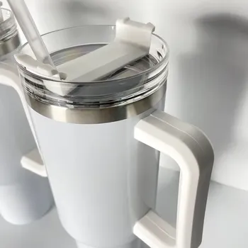 Auplex Tumbler de acero inoxidable 40oz blanco