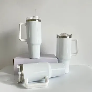 Auplex Tumbler de acero inoxidable 40oz blanco