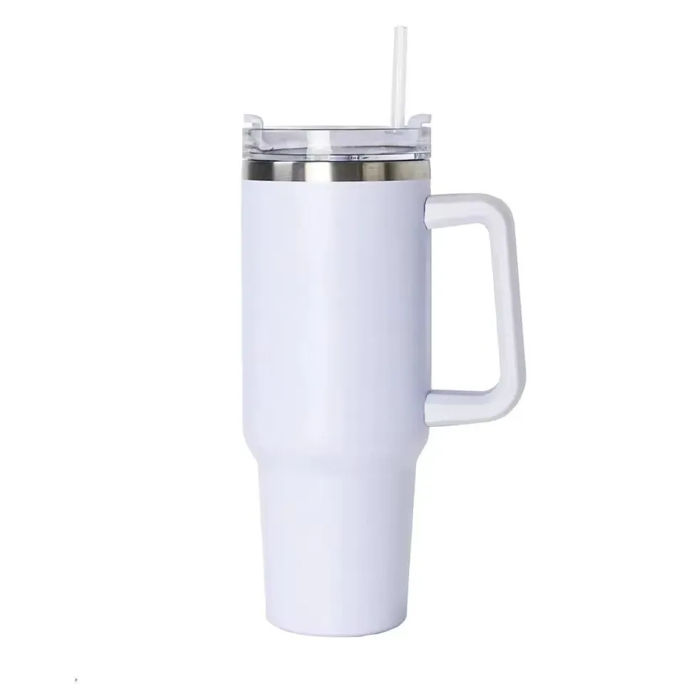 Auplex Tumbler de acero inoxidable 40oz blanco