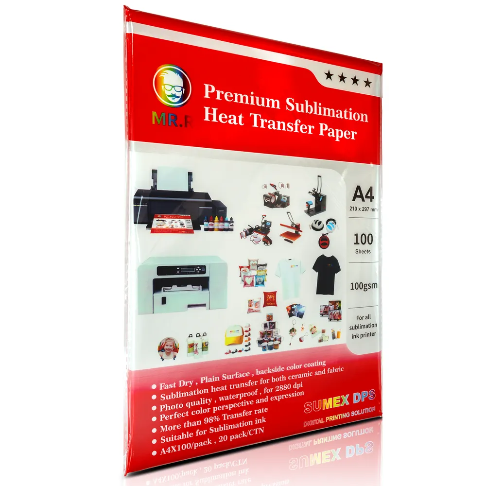 Papel de sublimación rosado A4 100 g · 100 hojas