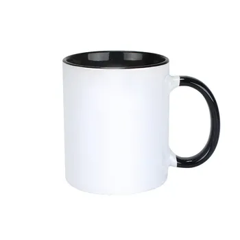 Doceperu Taza sublimable con color interno y asa negro · 11oz