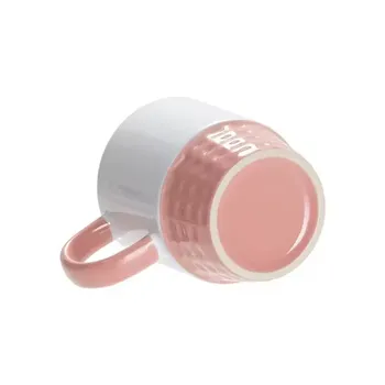 Doceperu Taza apilable sublimable con color interno y asa rosado · 11oz