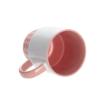 Doceperu Taza apilable sublimable con color interno y asa rosado · 11oz