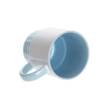 Doceperu Taza apilable sublimable con color interno y asa celeste · 11oz