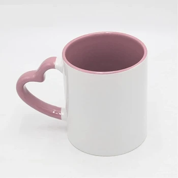 Taza con Asa de Corazón Rosada 11 oz – DocePrint