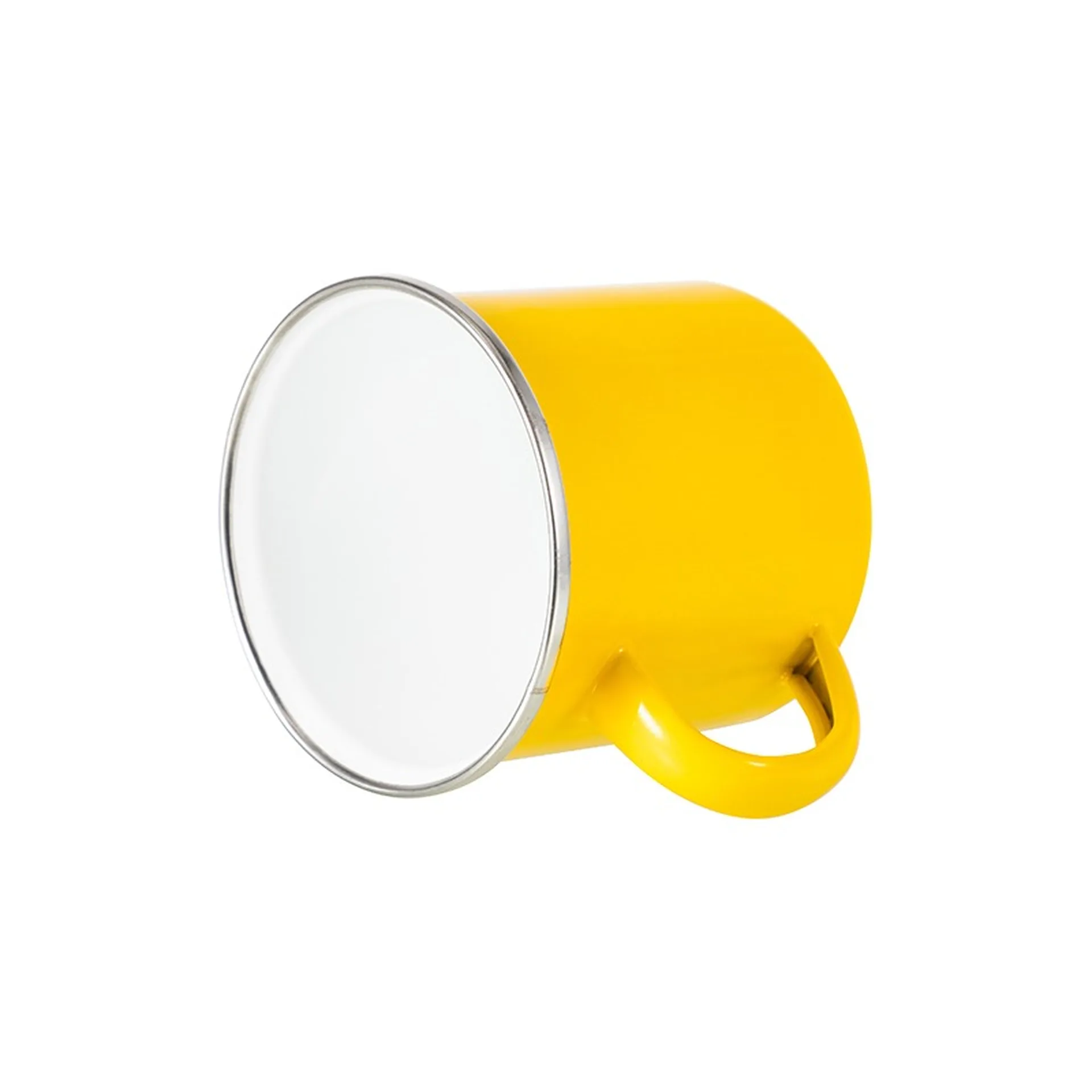 Taza Enamel Amarilla 12oz para Sublimación – Colores Rojo, Verde, Amarillo, Naranja y Azul