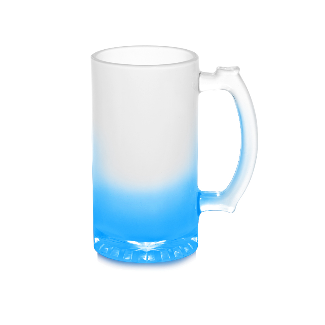 Chopp de Vidrio Pavonado 16 oz – Interior Azul