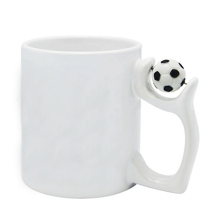 Taza blanca con asa de pelota 11 oz