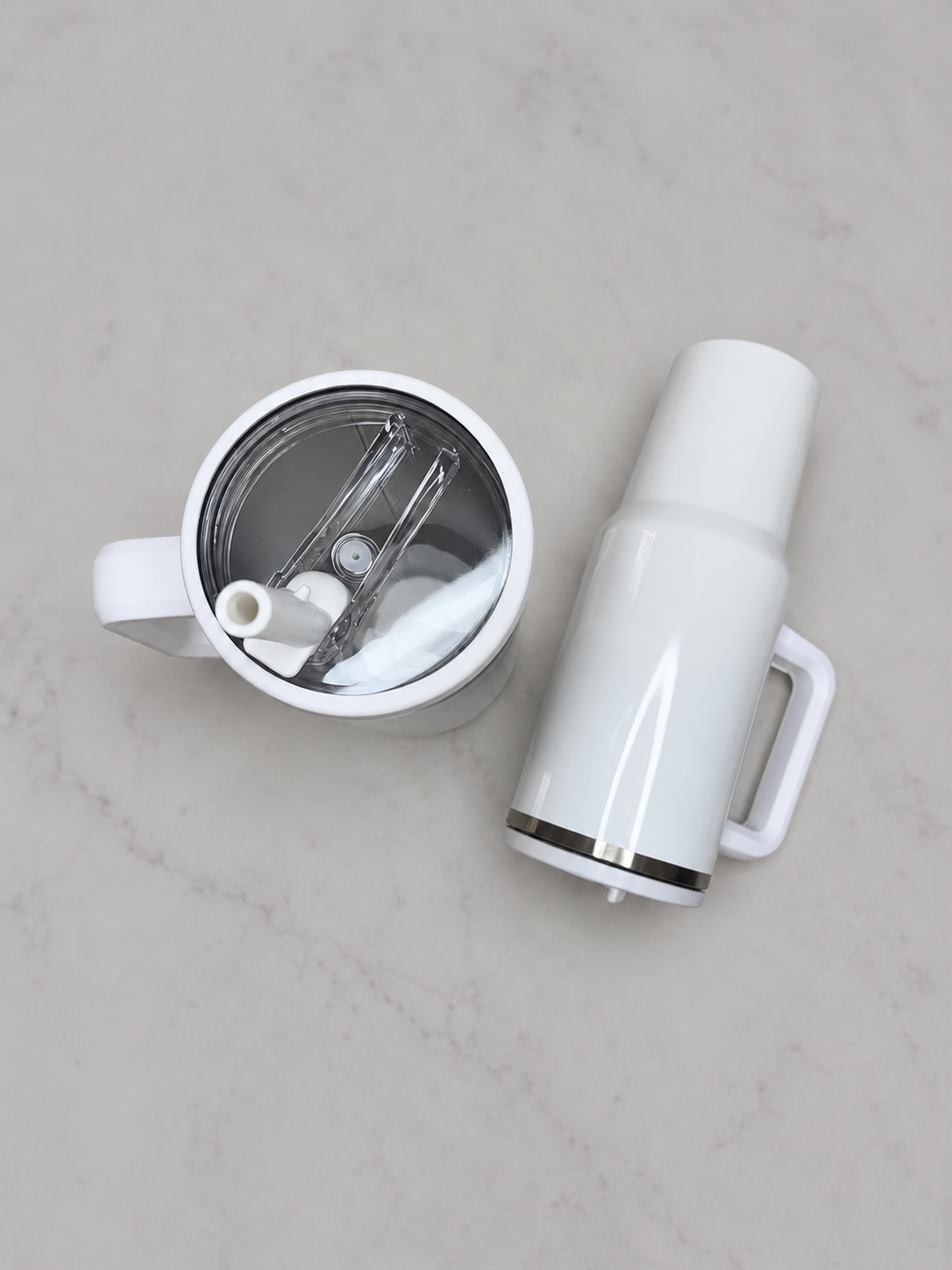 Tumbler de Acero Inoxidable 40oz Blanco – Estilo Stanley