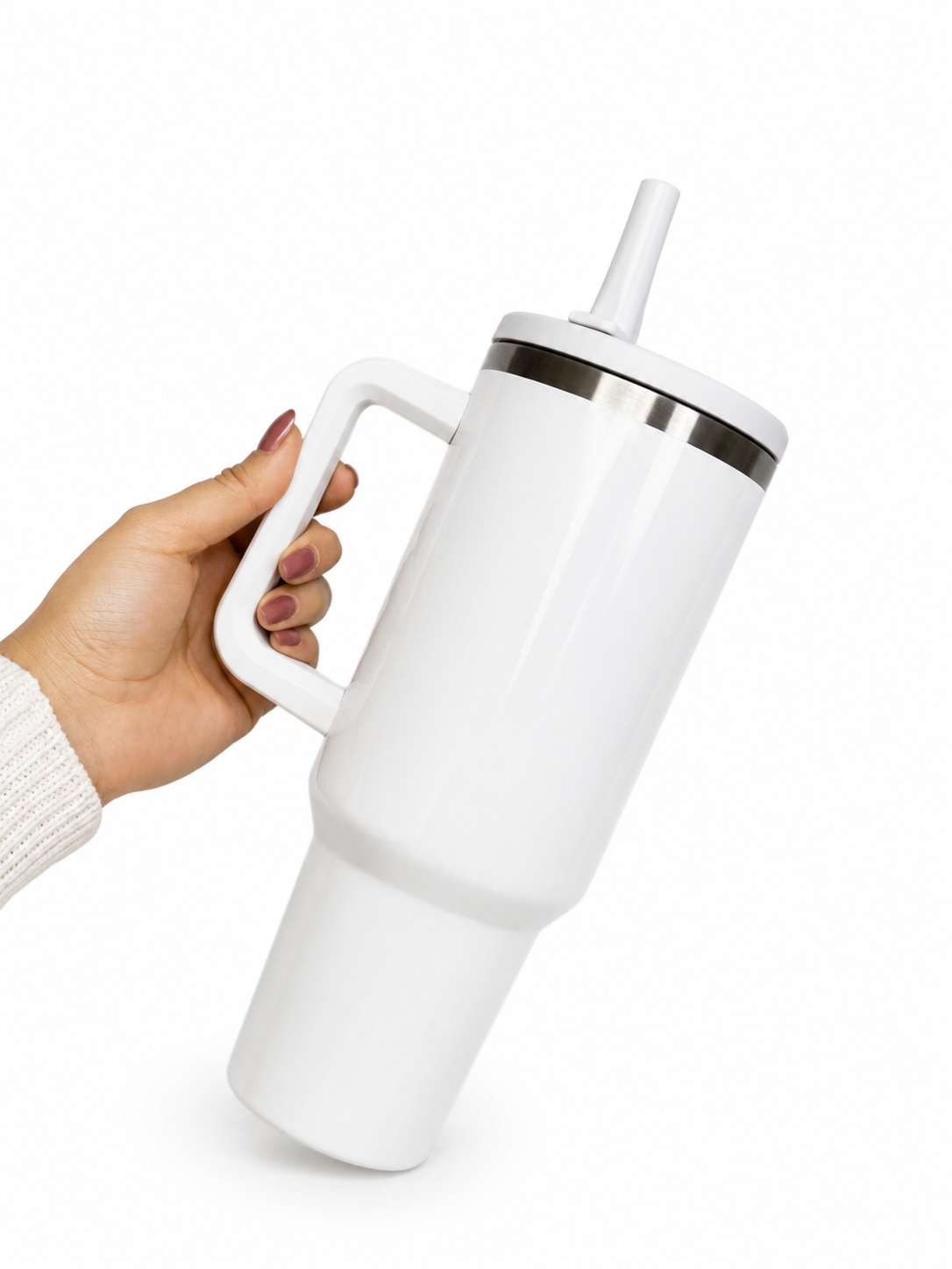 Tumbler de Acero Inoxidable 40oz Blanco – Estilo Stanley