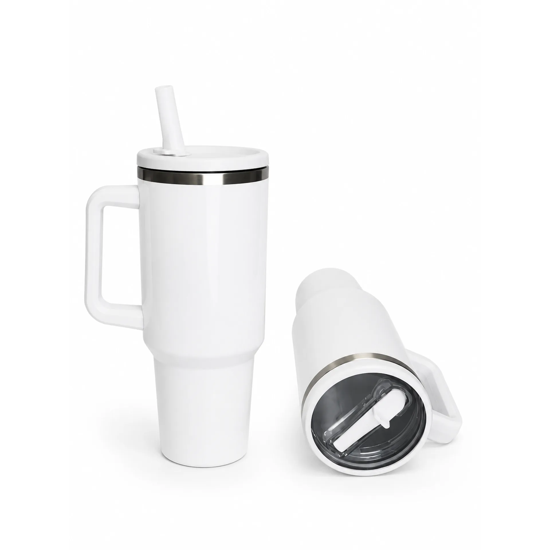 Tumbler de Acero Inoxidable 40oz Blanco – Estilo Stanley