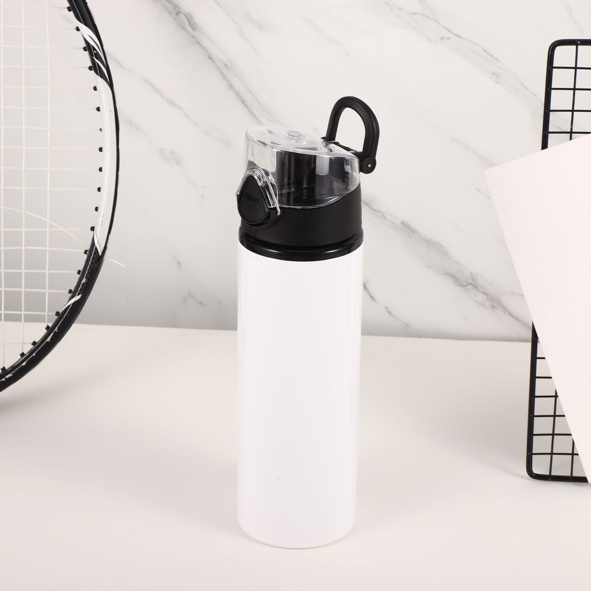 Tomatodo blanco sublimable boton presionable 750 ml