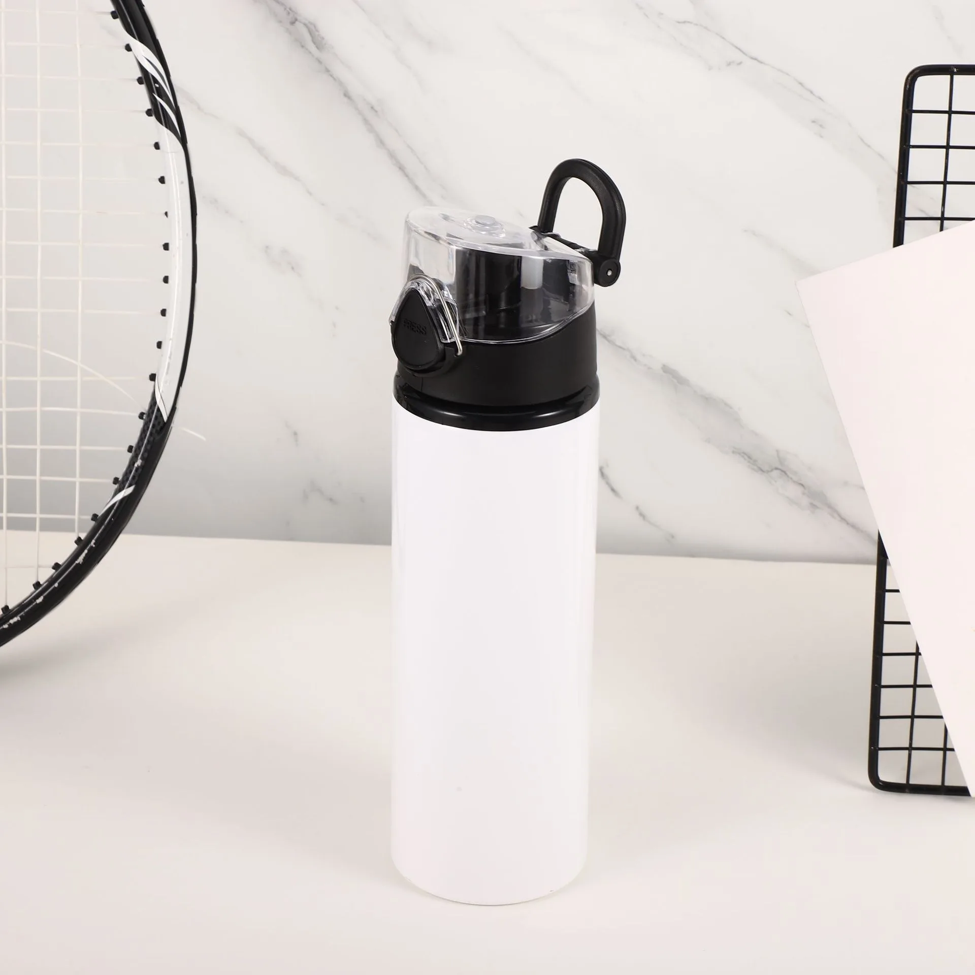 Tomatodo blanco sublimable boton presionable 750 ml